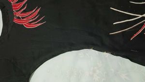 Black Kurta with Red Floral Print
