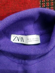 Purple Sleeveless Turtleneck Top