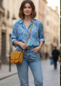 Floral Sheer Button-Down Shirt