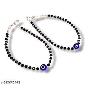 Evil Eye Beaded Ankletspack of 8