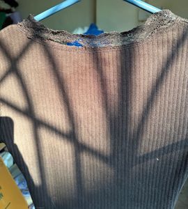 Lace Trim Ribbed Top