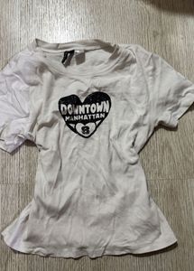 White Downtown Manhattan Heart T-Shirt