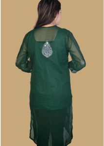 Embellished Green Kurta