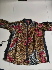 Vibrant Floral & Leopard Print Kurta