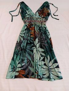 Tropical Print Beach Dress