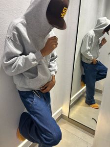 raw denim Wide Leg  Jean
