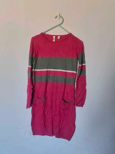 Striped Long Sleeve Dress with Pockets