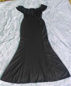 Elegant Off-Shoulder Black gown