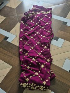 Beautiful Embroidered Purple Dupatta