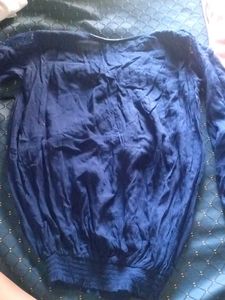 Navy blue embellished top