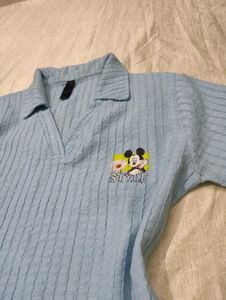 Light Blue Mickey Mouse Polo Shirt