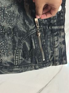 Stylish Embellished Denim Shorts