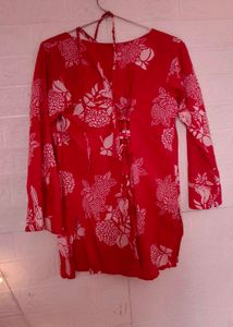 Vibrant Pink Floral Kurta