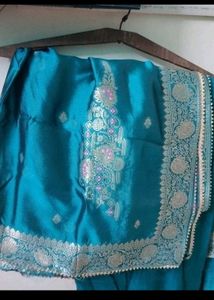 Teal Embroidered Kurta Set