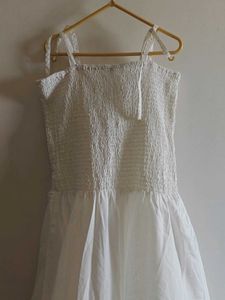 Chic White Smocked Sundress