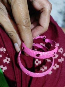 Sparkly Pink Hoop Earrings