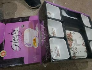 Floral Serving Bowl Set with Spoon