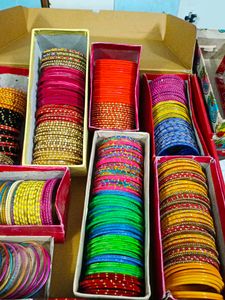 Vibrant Stack of Indian Bangles