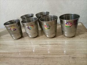 Set of 6 Stainless Steel Baby Glasses