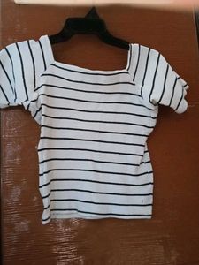 Striped Square Neck Top