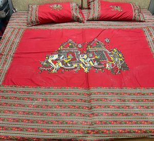 Red Elephant Procession Print sheet