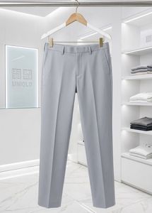 Light Grey Straight Fit Trousers