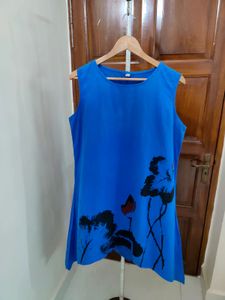 Sleeveless Up Down Blue XXL Dress