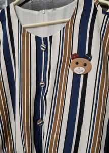 Striped Sleeveless Tie-Up Top