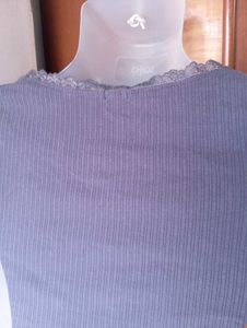 Retro Button-Up Lettuce Hem Crop Top