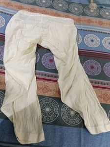 Cream Cotton patiala Pants