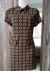 Vintage Patterned Mini Dress