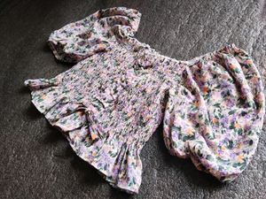 FRONT STRING FLORAL CROP TOP