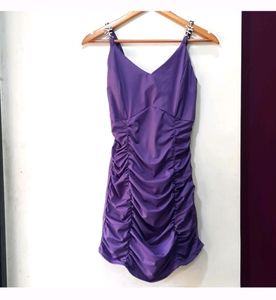 SHEIN Purple Ruched Dress