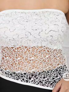 Shein White Lace Strapless Top
