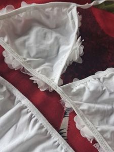 White Floral Bikini Set