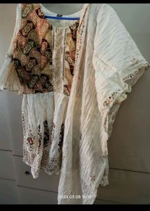 cream colour gharara and top with dupatta