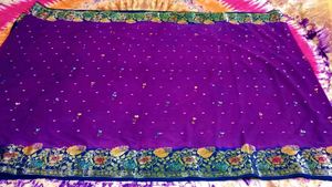 Purple Embroidered Party Wear Saree