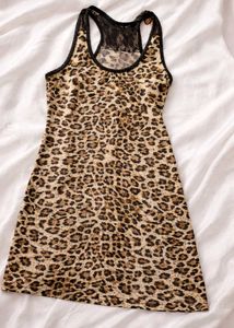 Leopard Print Dress with Lace Detail