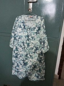 Blue & White Printed kurti