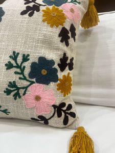 Embroidered Floral Accent Cushion Cover Set of 2