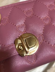 Pink Hearts Artificial Leather Wallet