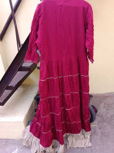 Beautiful Red Tiered Ethnic Gown