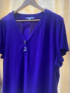 Purple V-Neck Blouse