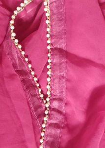 Beautiful Pink Saree with Embellished Border