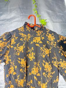 SHEIN Floral Print Long Sleeve Dress