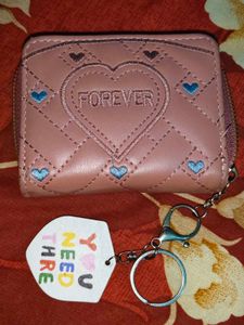 Cute Pink "Forever" Wallet with Keychain
