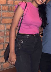 Cute Pink Ruffle Top