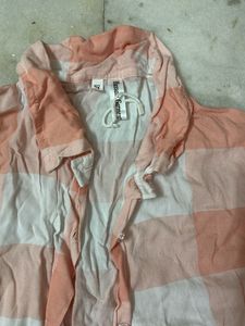 Pink &amp; White Plaid Button-Up Shirt