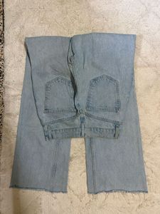 Zara Light Wash Wide Leg Jeans