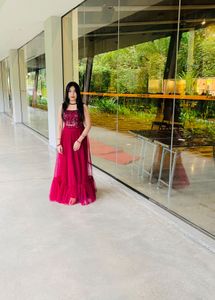 Maroon Lehenga Choli wedding skirt and top bride